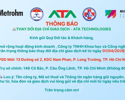 THÔNG BÁO THAY ĐỔI ĐỊA CHỈ GIAO DỊCH VĂN PHÒNG CÔNG TY TNHH KHOA HỌC VÀ CÔNG NGHỆ ATA - ATA TECHNOLOGIES