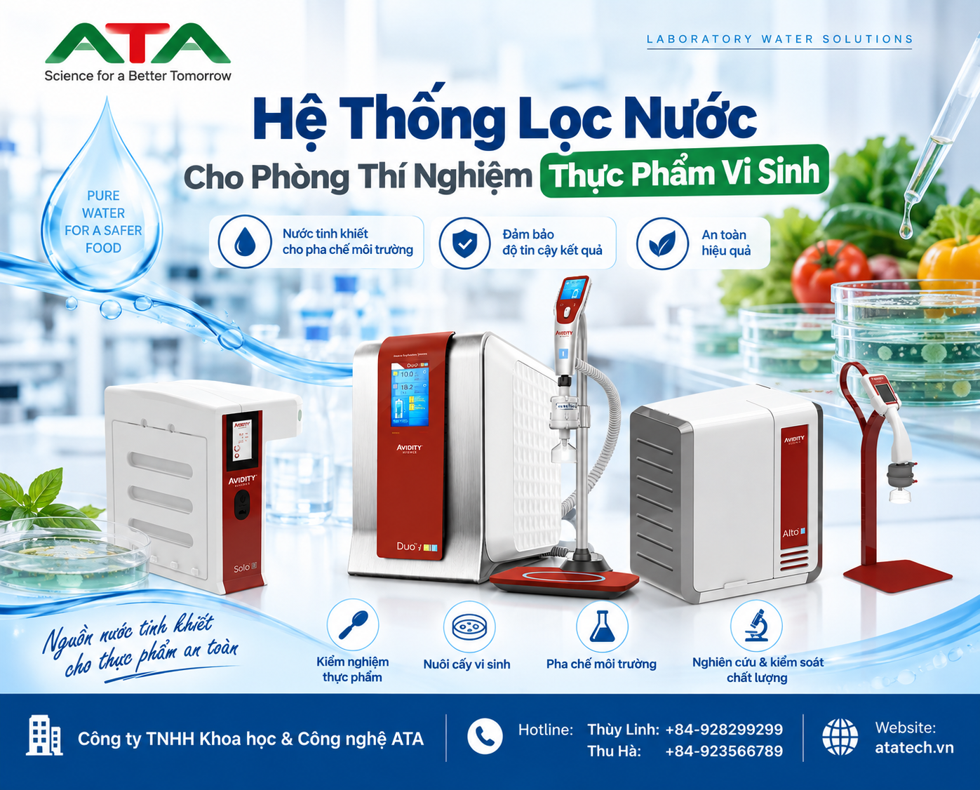 Hệ thống lọc nước cho phòng thí nghiệm thực phẩm